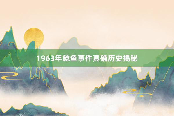 1963年鲶鱼事件真确历史揭秘