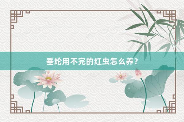 垂纶用不完的红虫怎么养？